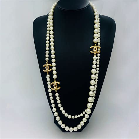 chanel long necklace cc|authentic Chanel necklace for sale.